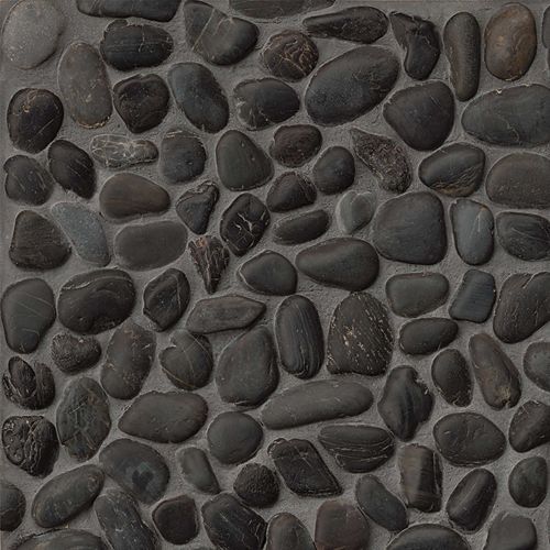 Hemisphere Polished Pebble Mosaic in Panther Black