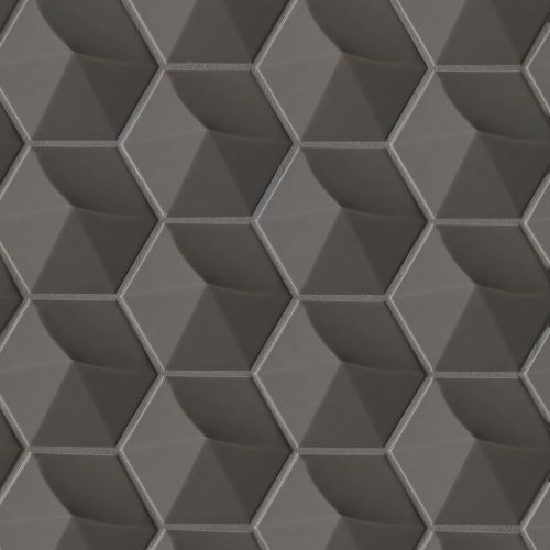 Hedron 4&quot; x 5&quot; Glossy Ceramic 3D Wall Tile in Storm