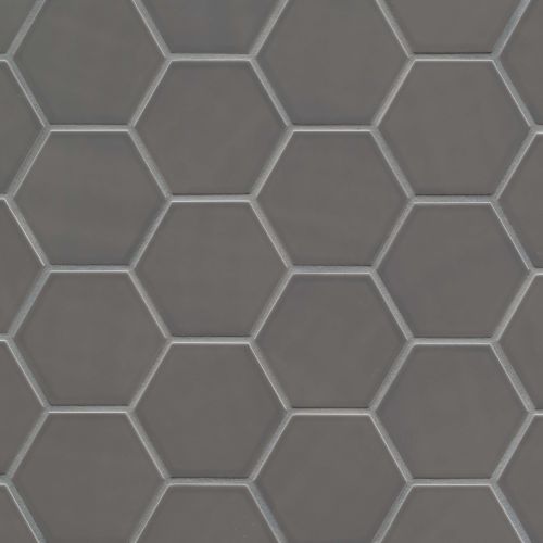 Hedron 4&quot; x 5&quot; Glossy Ceramic Flat Wall Tile in Storm