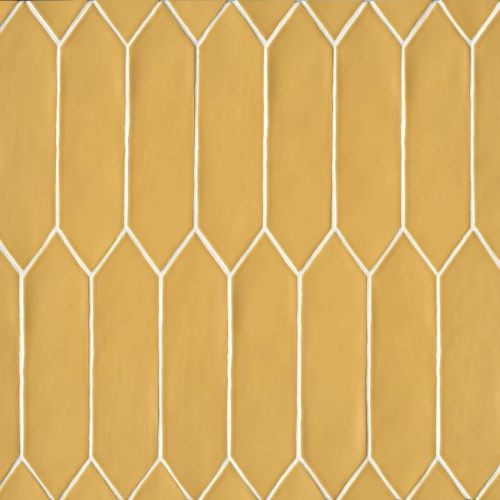 Reine 3&quot; x 12&quot; Picket Pattern Matte Ceramic Wall Tile in Golden