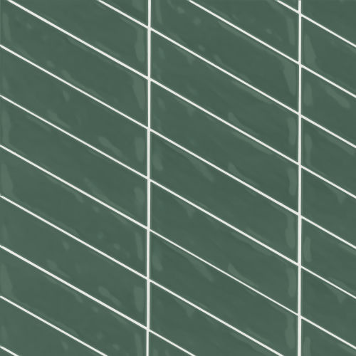 Sorrento 2.5&quot; x 10&quot; Right Chevron Glossy Ceramic Wall Tile in Verde