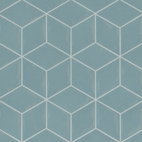 Sorrento 4&quot; x 6.625&quot; Rhombus Ceramic Wall Tile in Celeste