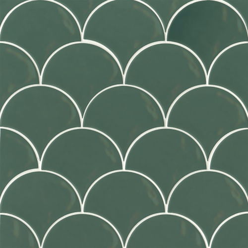 Sorrento 6&quot; x 7&quot; Wave Ceramic Wall Tile in Verde