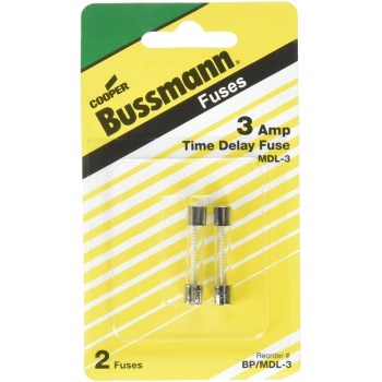 Bussmann/Fusetron BP/MDL-3 Glass Fuse Tube - Time Delay - 3 amp