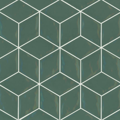 Sorrento 4&quot; x 6.625&quot; Rhombus Ceramic Wall Tile in Verde
