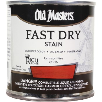 Old Masters 61916 Hp Crimson Fire Fast Dry Stain, Crimson ~ 1/2 pint