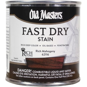 Old Masters 62116 Fast Dry Stain, Rich Mahogany ~ 1/2 pint