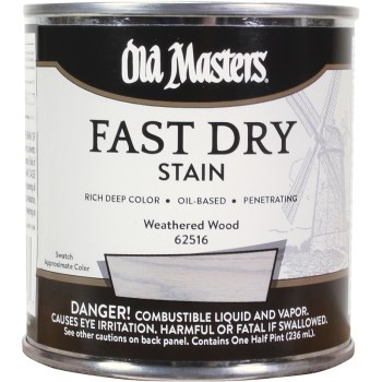 Old Masters 62516 Fast Dry Stain, Weathered Wood ~ 1/2 pt