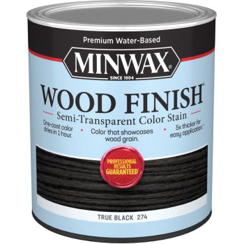 Minwax 108500000 Water Based Wood Stain, True Black ~ Qt