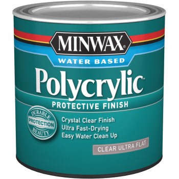 Minwax 211114444 Polycrylic Protective Finish, Ultra Flat ~ 1/2 pint