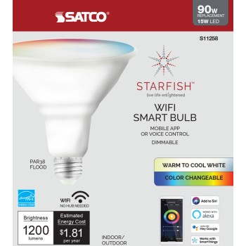 Satco Products S11258 15w Par38 Led Smart Fld