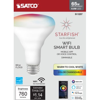 Satco Products S11257 9.5w Br30 Led Smart Fld