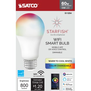 Satco Products S11254 10w A19 Led Smart Bulb