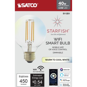 Satco Products S11251 4.5w G25 Led Smart Bulb
