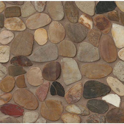 Hemisphere Polished Sliced Pebble Mosaic in Kona Sands