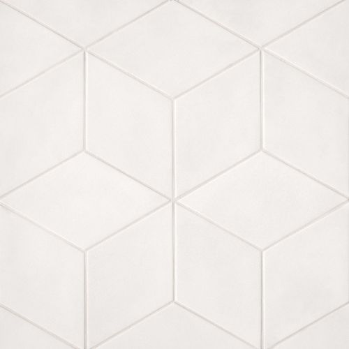 Allora 7.5&quot; x 12.75&quot; Rhomboid Matte Porcelain Tile in Solid White