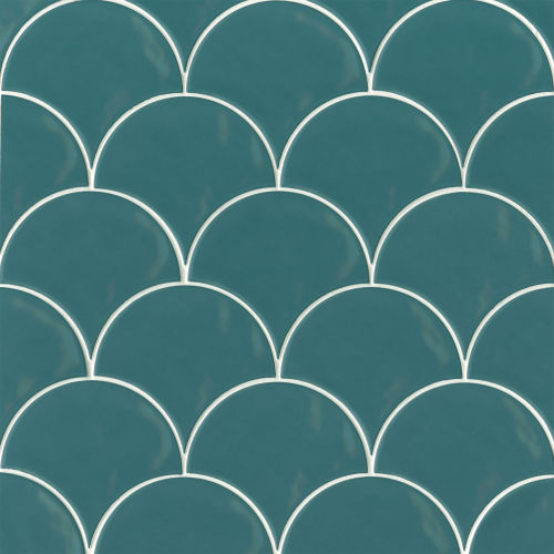 Sorrento 6&quot; x 7&quot; Wave Ceramic Wall Tile in Turchese