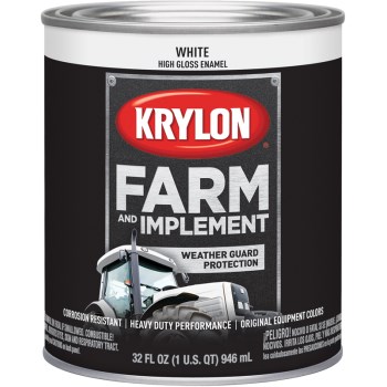 Krylon K02021000 Farm &amp; Implement Paint, Gloss White ~ Qt