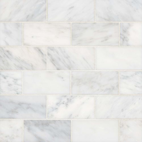 Ferrara 3&quot; x 6&quot; Honed Marble Tile in Bianco