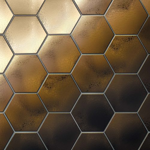 Hedron 4&quot; x 5&quot; Glossy Ceramic Flat Wall Tile in Metallic