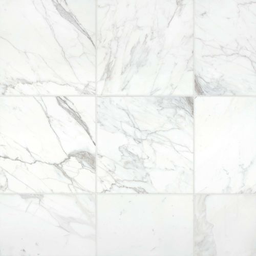 Calacatta 18&quot; x 18&quot; Polished Marble Tile in White