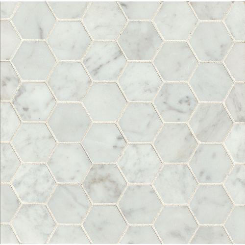 White Carrara 2&quot; x 2&quot; Floor &amp; Wall Mosaic
