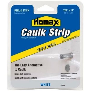 Homax   017177300153 Tub &amp; Wall Caulk Strip, White  ~ 7/8&quot; x 11 Ft.