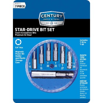 Century Drill &amp; Tool   68917 9pc S2 Star Insert Bits