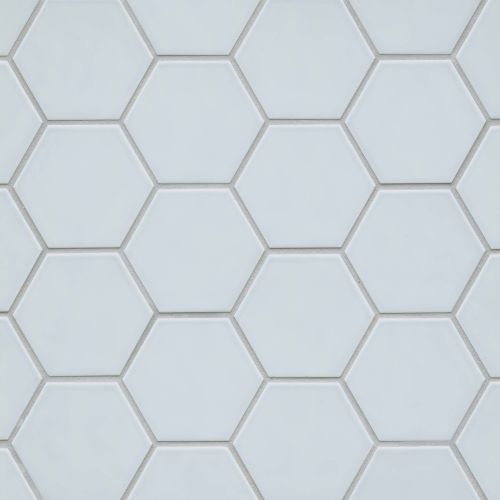 Hedron 4&quot; x 5&quot; Glossy Ceramic Flat Wall Tile in Sky Blue