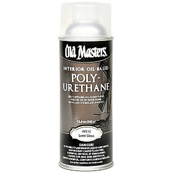 Old Masters 49510 Polyurethane,  Aerosol Spray Clear Semi-Gloss ~ 12.8 oz