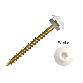 GRK Fasteners 40090 Zip Tip Metal Siding Screw, White ~ #9 x 1 1/2&quot;