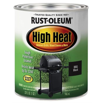Rust-Oleum 7778502 High Heat Black Enamel,  BBQ Black  -  Quart