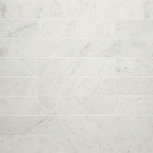 White Carrara 3&quot; x 12&quot; Floor &amp; Wall Tile