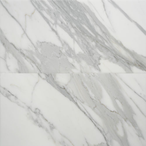 Calacatta 12&quot; x 24&quot; Honed Marble Tile in White