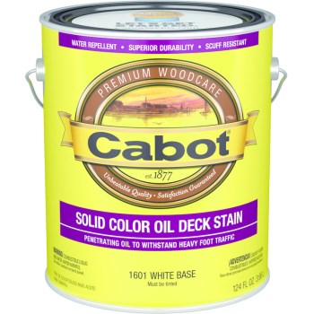 Cabot 01-1601 Solid Color Oil Decking Stain, White Base ~ Gallon