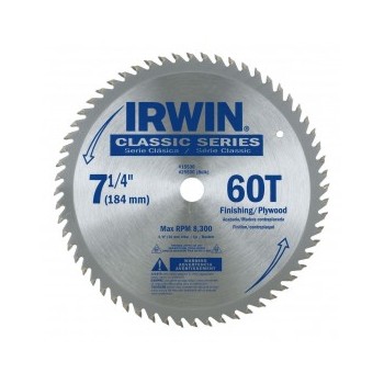 Irwin 15530ZR Circular Saw Blade ~ 7-1/4&quot; 60T