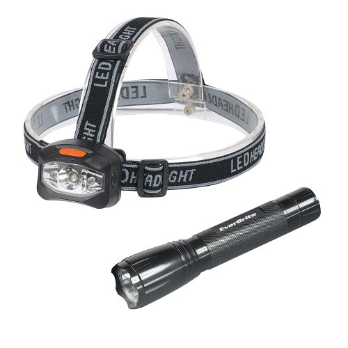 EverBrite Heavy Duty Headlight and Aluminum Flashlight Set