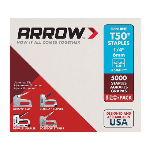 Arrow T50 1/4 in. Staples (5000-Pack)