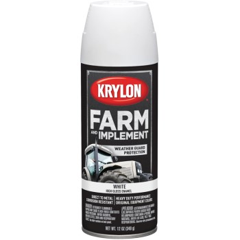 Krylon K01937000 Farm &amp; Implement Spray Paint,  Gloss White  ~ 12 oz Aerosol