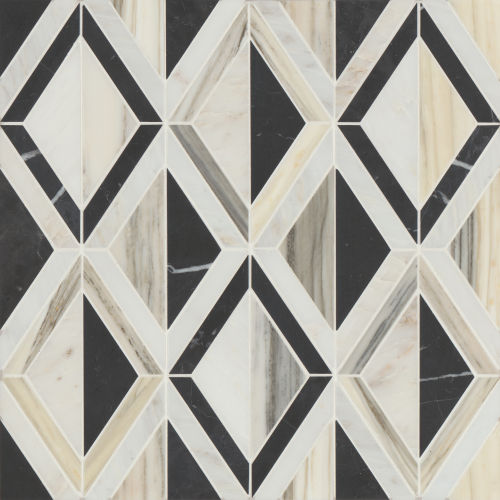 Modni Arlo Honed Marble Mosaic Tile in Warm Blend
