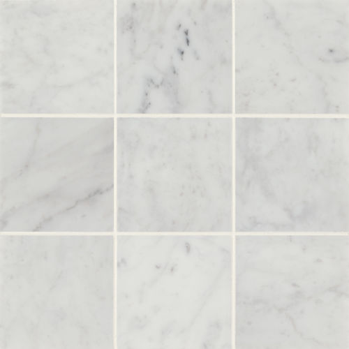 Monet 4&quot; x 4&quot; Honed Marble Decorative Tile in White Carrara