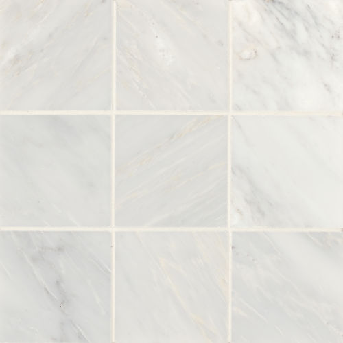 Monet 4&quot; x 4&quot; Honed Marble Decorative Tile in Oriental White
