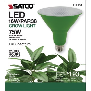 Satco Products S11442 16w Par38 Led Grow Lamp