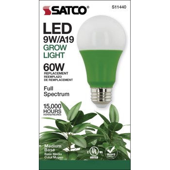Satco Products S11440 9w A19 Led Grow Lamp