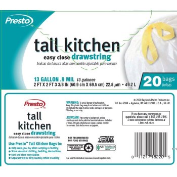 Reynolds Presto Products C03107S00043 18220 13g Tall Ds Kitchen Bag