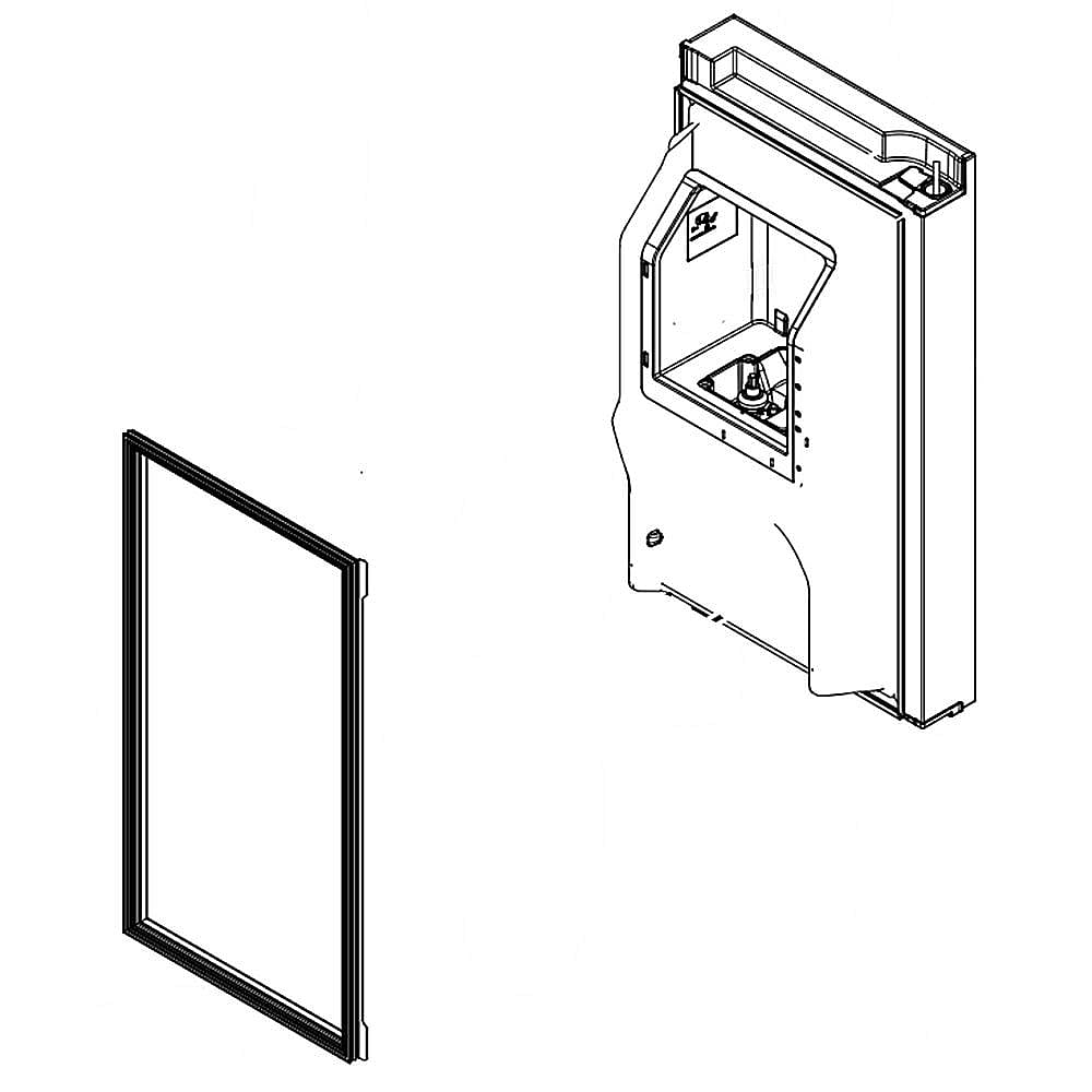 Refrigerator Door Assembly, Left (Black and Stainless)