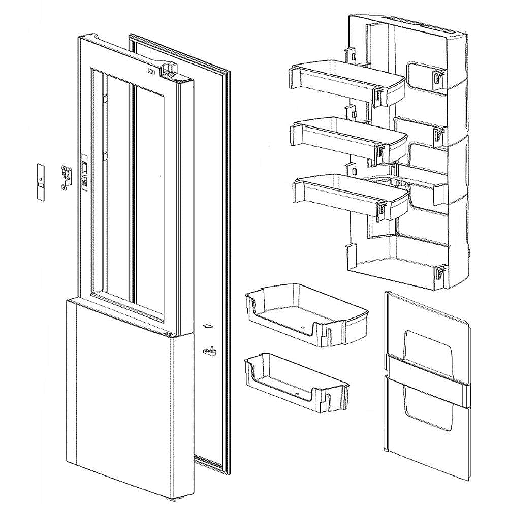 Refrigerator Convenience Door Case Assembly