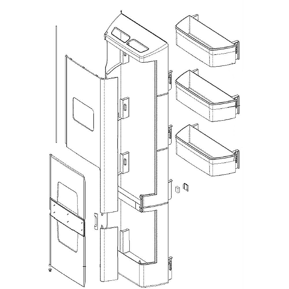 Refrigerator Convenience Door Case Assembly