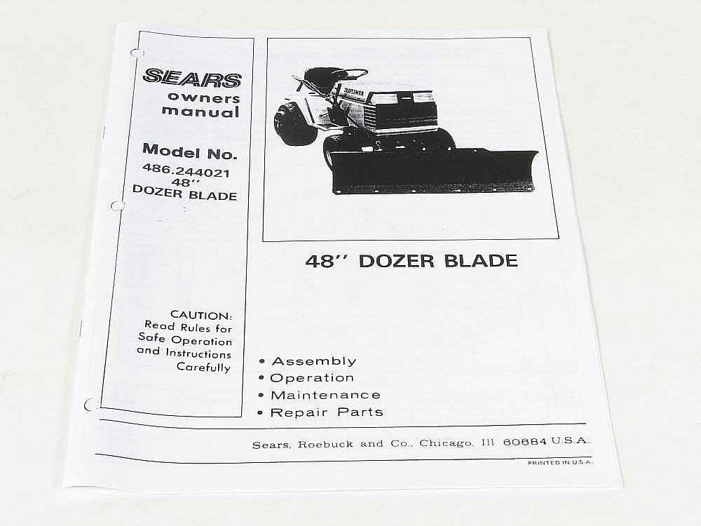 Lawn Tractor Snow Blade Attachment Owner&#39;s Manual