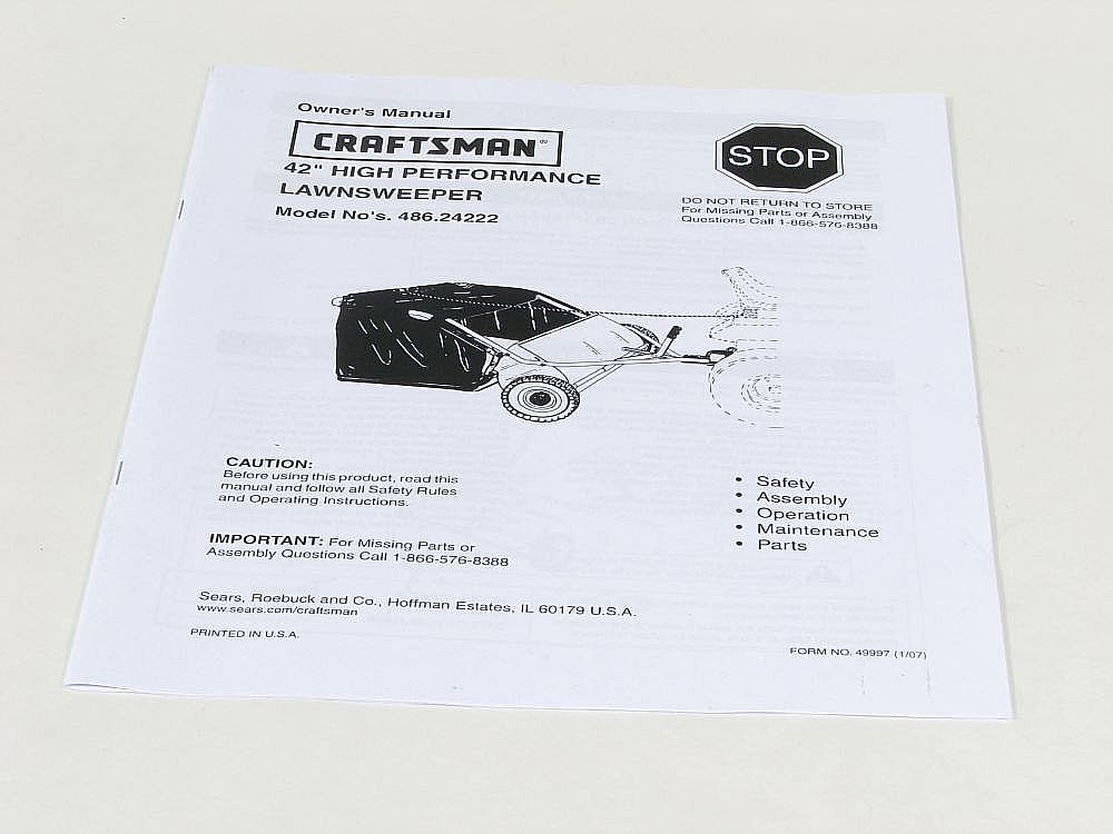 Lawn Sweeper Owner&#39;s Manual